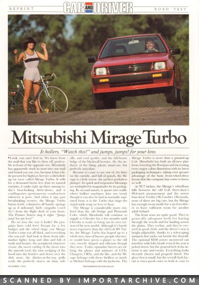 1985 Mitsubishi Brochure Cover