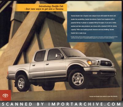 2001 Toyota Brochure Cover