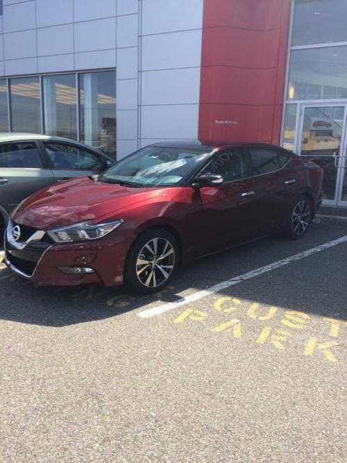 Photo of a 2016-2017 Nissan Maxima in Coulis Red (paint color code NAW)