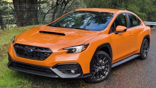 Photo of a 2022-2024 Subaru WRX in Solar Orange Pearl (paint color code WCL)