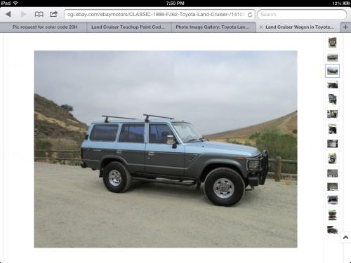 Photo of a 1988-1990 Toyota Land Cruiser in Light Blue Metallic on Dark Gray Metallic (paint color code 25H)