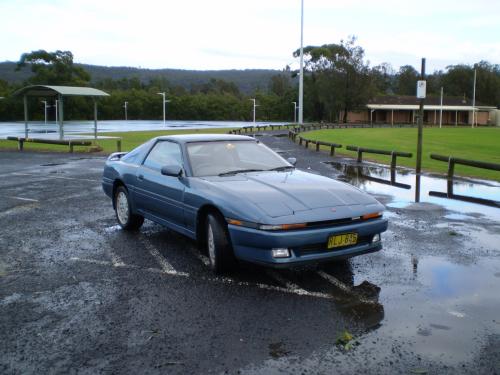 Photo of a 1986.5 Toyota Supra in Medium Blue Metallic (paint color code 8D4)